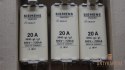Wkładka bezpiecznikowa 3 sztuki 20A NH0 3NA3007 Siemens