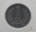 1 zł 1957 aluminium MS 65 skrętka 10%