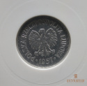 1 zł 1957 aluminium MS 65 skrętka 10%