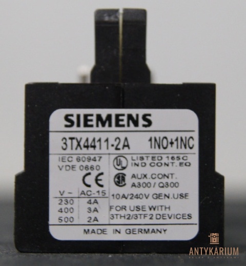 Blok styków pomocniczych 1NO 1NC 3TX4 411-2A Siemens