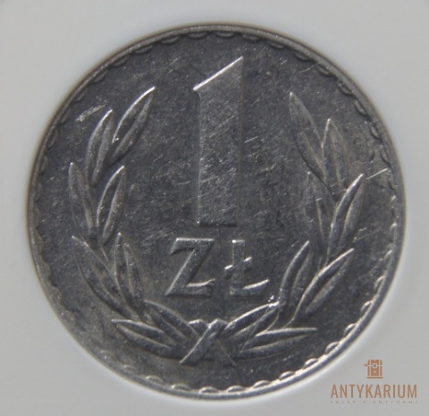 1 zł 1957 aluminium MS 65 skrętka 10%