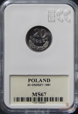 20 gr 1981r MS 67 lustro