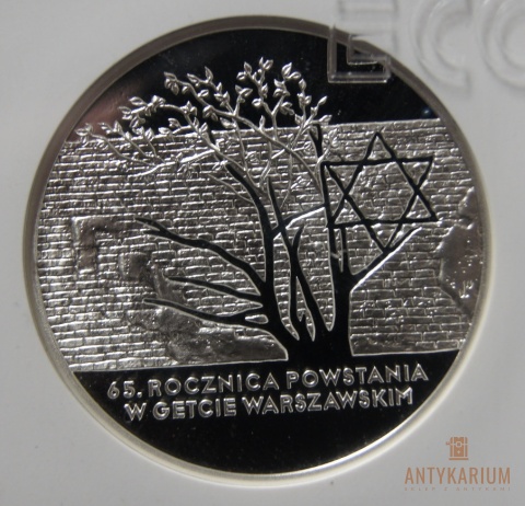 65 rocznica powstania w Getcie Warszawskim 20 zł mennicza PR 70