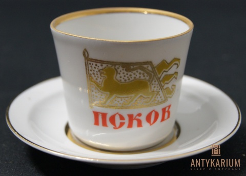 Filiżanka porcelana bogato zdobiona Łomonosow