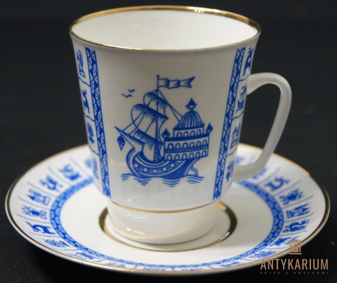 Filiżanka porcelana bogato zdobiona Łomonosow