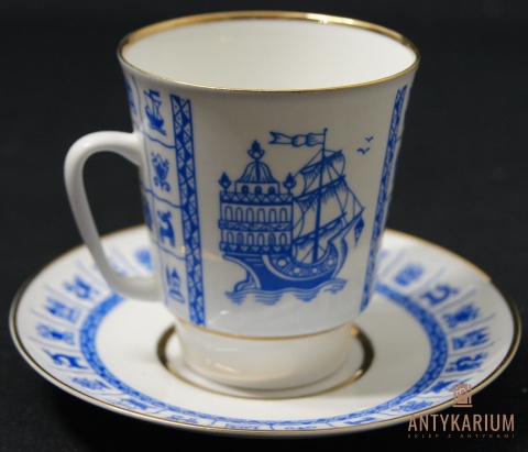 Filiżanka porcelana bogato zdobiona Łomonosow