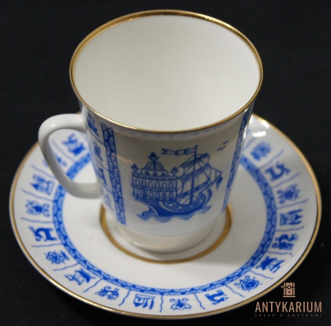 Filiżanka porcelana bogato zdobiona Łomonosow