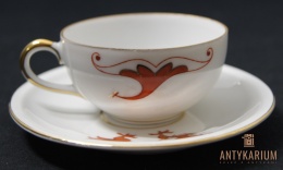 Filiżanka porcelana bogato zdobiona ręcznie malowana