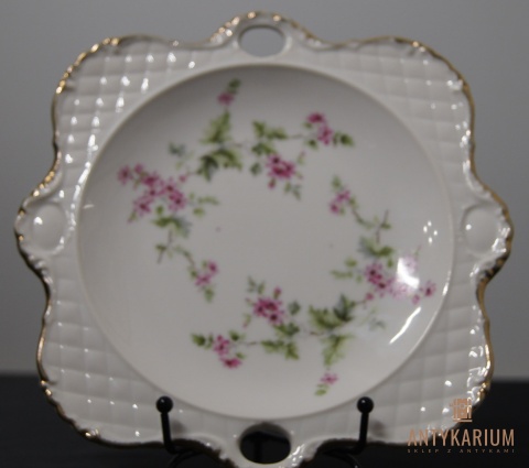 Patera talerz porcelana kwiaty Francja szrokośc 21,5cm