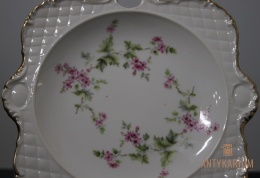 Patera talerz porcelana kwiaty Francja szrokośc 21,5cm