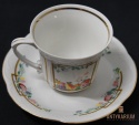 Porcelana filiżanka Chodzież złocona owoce