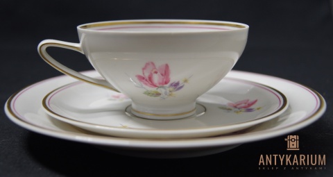 Trio Stara Porcelana filiżanka róża