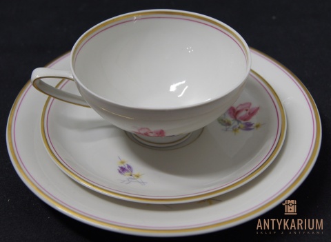 Trio Stara Porcelana filiżanka róża