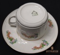 Porcelana filiżanka Chodzież kwiaty złocenia