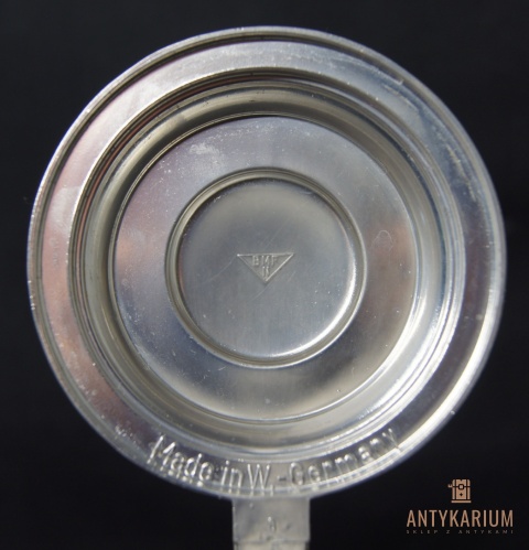 Stary szklany kufel sygnowany 19cm