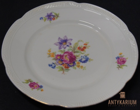 Stary talerz deserowy Chodzież porcelana 1960r