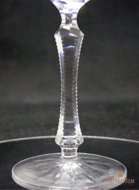 Remer stary kobaltowy kryształowy kieliszek do wina 19cm