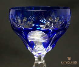 Remer stary kobaltowy kryształowy kieliszek do wina 19cm