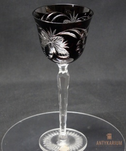 Remer stary rubinowy kryształowy kieliszek do wina 22cm