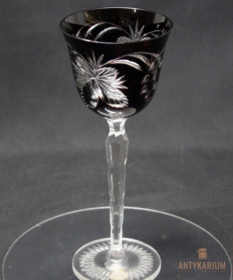 Remer stary rubinowy kryształowy kieliszek do wina 22cm
