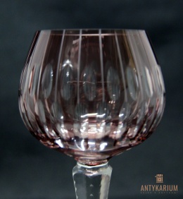 Remer stary burgundowy kryształowy kieliszek do wina 18,5cm