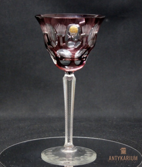 Remer stary burgundowy kryształowy kieliszek do wina 19,5cm