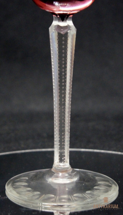 Remer stary burgundowy kryształowy kieliszek do wina 19,5cm