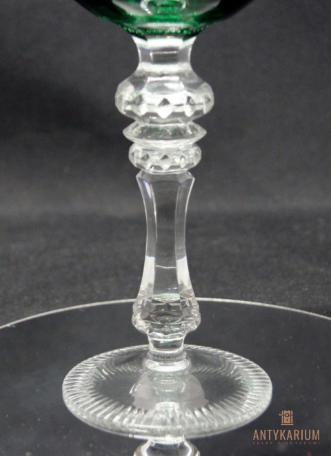 Remer stary zielony kryształowy kieliszek do wina 22cm
