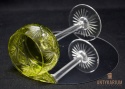 Stary Kieliszek do Wina Kryształ Dwuwarstwowy limonkowy 18cm