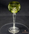 Stary Kieliszek do Wina Kryształ Dwuwarstwowy limonkowy 19,5cm