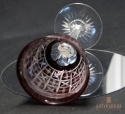 Stary kieliszek do Wina Kryształ Dwuwarstwowy Rubinowy Szlif Krata 20,5cm